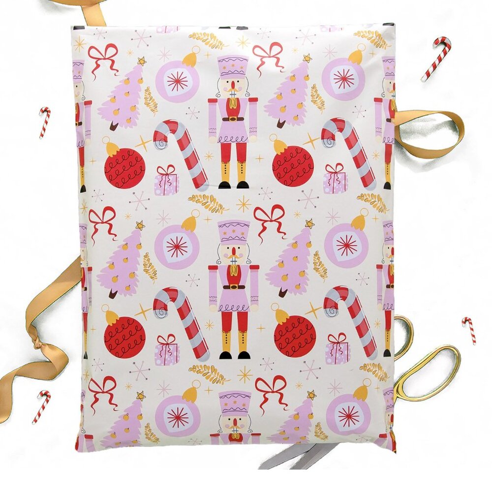 25 Nutcracker 10x13 designer poly mailer